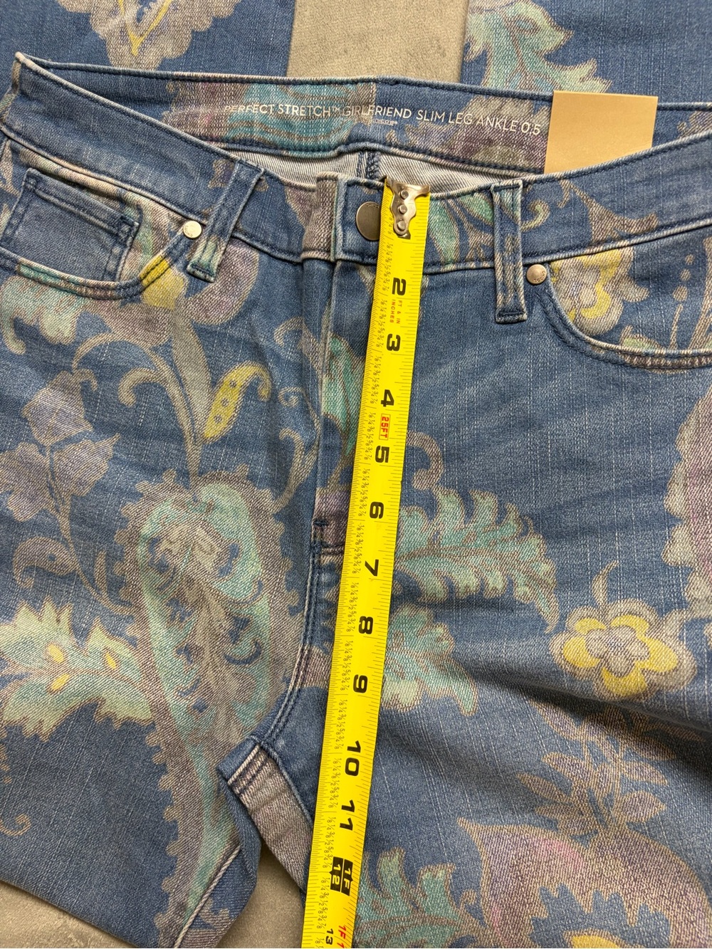 Chico's Floral Paisley Jeans Womens 0.5 (6) Girlfriend Slim Ankle Stretch NWT - Picture 11 of 16